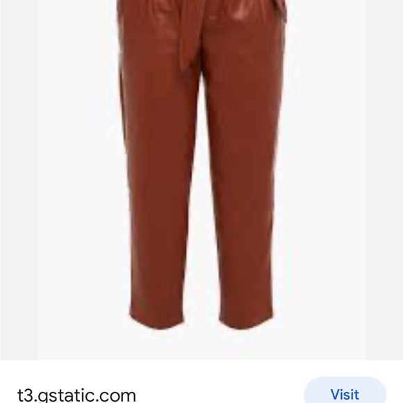 Express oversized Super High Waisted Vegan Leather Belted Ankle Pant - Picture 3 of 4